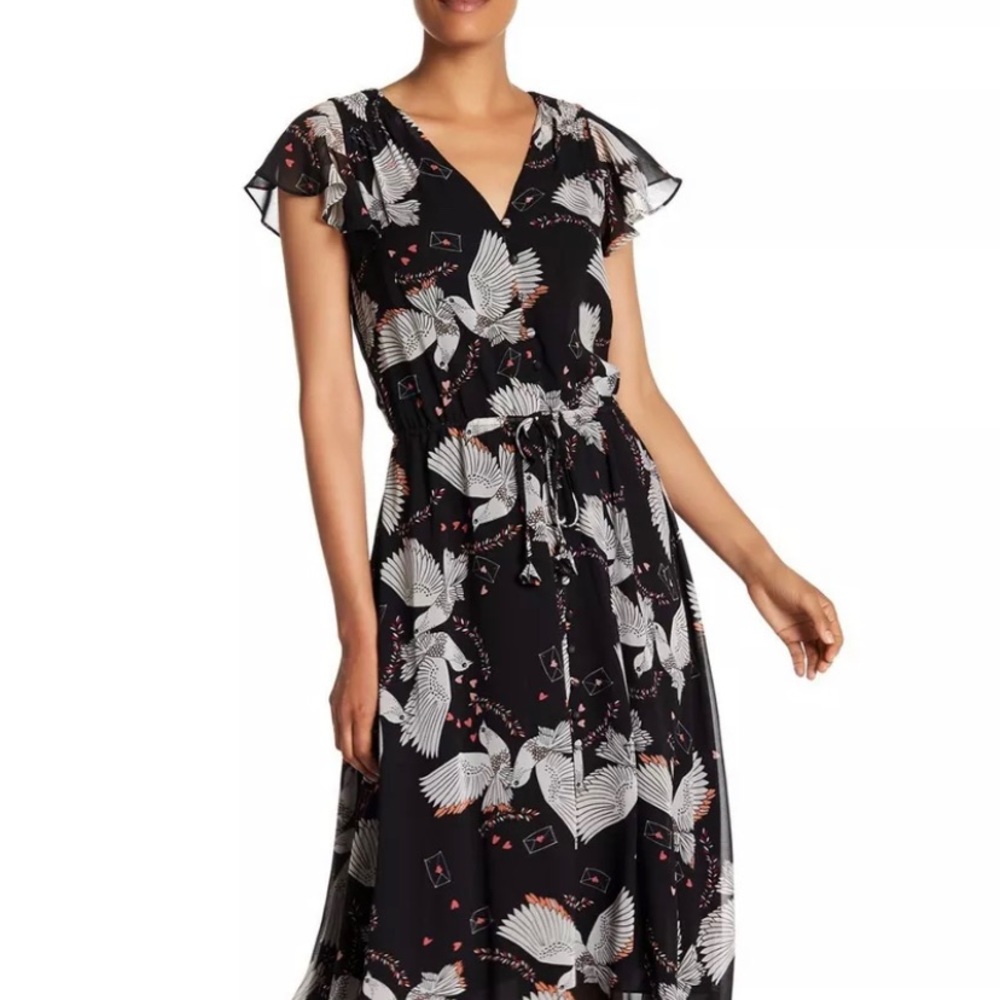 Assymetric hem fall dress , Rebecca mink off love bird